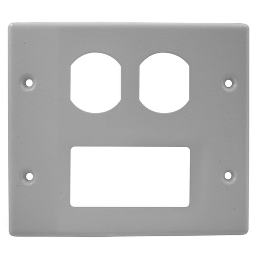 Hubbell Wiring Device - Hubbell HBL4747BRGY Raceway, PLT, 2G DUP/STY, HBL4750, GY