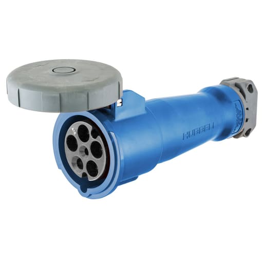 Hubbell Wiring Device - Hubbell HBL530C9W 30 Amp 120/208 Volt 4-Pole 5-Wire Blue Watertight IEC Pin and Sleeve Connector
