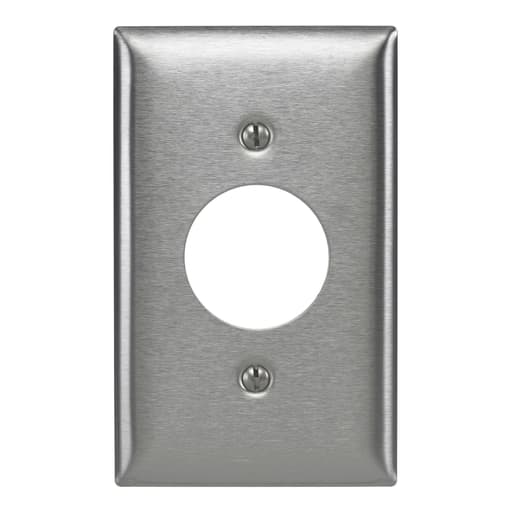 Hubbell Wiring Device - Hubbell SS7L 1-Gang Stainless Steel 1-Single Receptacle Screw Mount Wallplate