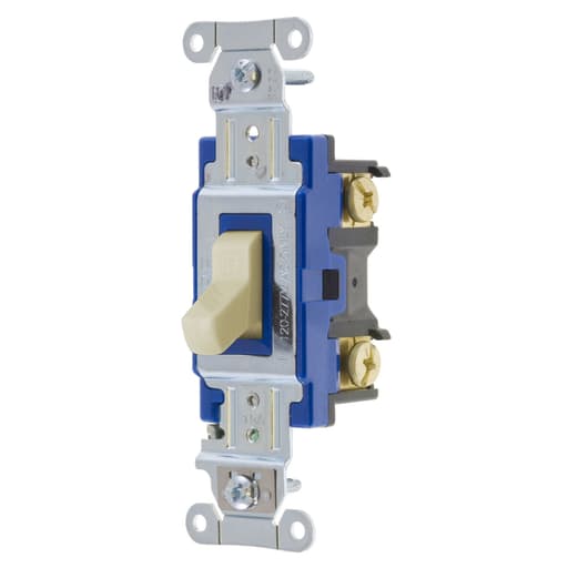 Hubbell Wiring Device - Hubbell 1201I 15 Amp 120/277 VAC 1-Pole Ivory Toggle Switch