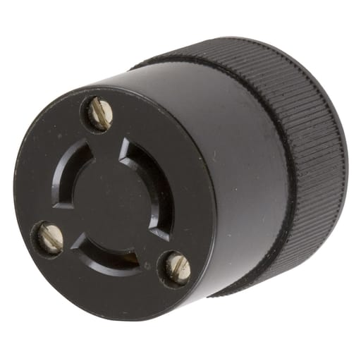 Hubbell Wiring Device - Hubbell Wiring Devices HBL7555 10 Amp 250 VAC 3-Pole 3-Wire Non-NEMA Black Straight Blade Connector