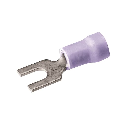 Burndy - Burndy TP148F Copper Terminal, Fork Tongue, 16-14 AWG, #6-#8 Stud, Vinyl Insulated, Tin Plated