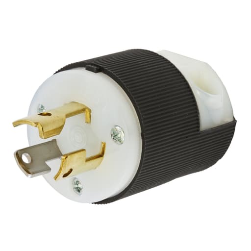 Hubbell Wiring Device - Hubbell HBL4720-C 15A 125V Twist-Lock INSULGRIP Black Nylon Plug, Straight