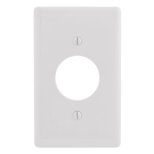 Hubbell Wiring Device - Hubbell NP7W 1-Gang White Nylon Standard 1-Single Receptacle Wallplate