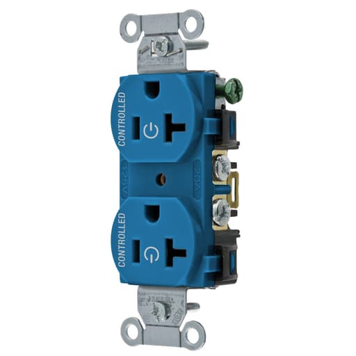 Hubbell Wiring Device - Hubbell BR20C2BL2/2 CONTROLLED 20A 125V, B/S, DUP, BL
