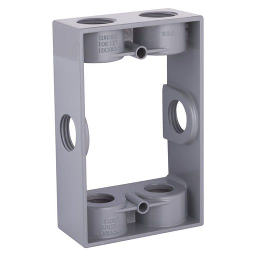 Raco Manufacturing - Bell 5400-0 1-Gang Weatherproof Extension Adapter, Six 1/2 in. Threaded Outlets, Gray