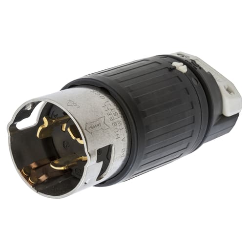 Hubbell Wiring Device - Hubbell CS6365-C 50A 125/250V AC Twist-Lock Black Nylon Plug, Straight
