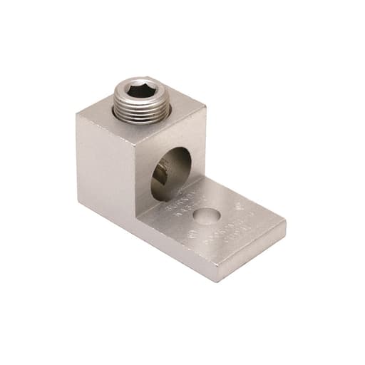 Burndy - Burndy KA36U Aluminum Universal Terminal, 1 Hole, 2 AWG (Str)-600 kcmil, 3/8" Stud, 1 Screw, Al/Cu Rated, Tin Plated