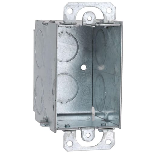 Raco Manufacturing - Raco 565 3" x 2" Switch Box, Gangable, 2-3/4" Deep, Two 1/2" & Six 3/4" KO's, Plaster Ears