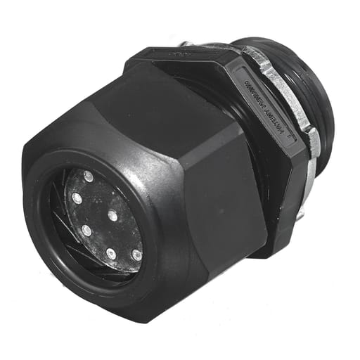 Hubbell Wiring Device - Hubbell SEC75B452 3/4 Inch Hub 5.2 mm Black 4-Hole Cord Grip Connector