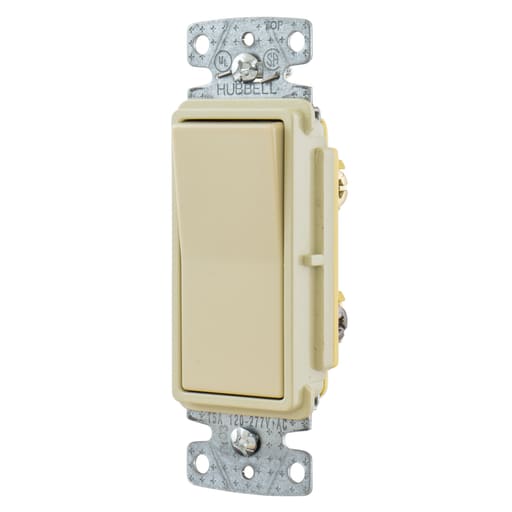 Hubbell Wiring Device - Hubbell RSD315I 15 Amp 120/277 VAC 3-Way Ivory Rocker Switch