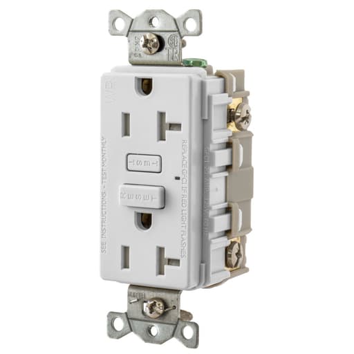 Hubbell Wiring Device - 20A HUBBELL PRO GFR TRWR WHITE