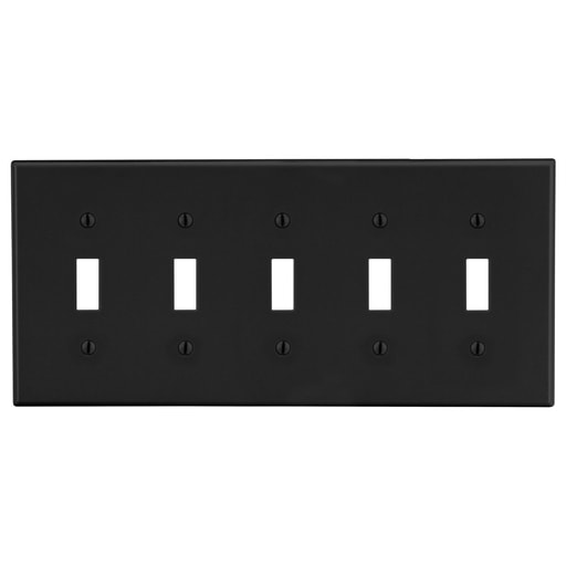 Hubbell Wiring Device - HWDK P5BK WALLPLATE, 5-G, 5) TOG, B