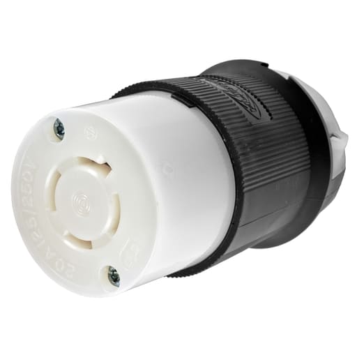 Hubbell Wiring Device - Hubbell HBL2413 20A 125/250V AC Twist-Lock INSULGRIP Black Nylon Connector Body