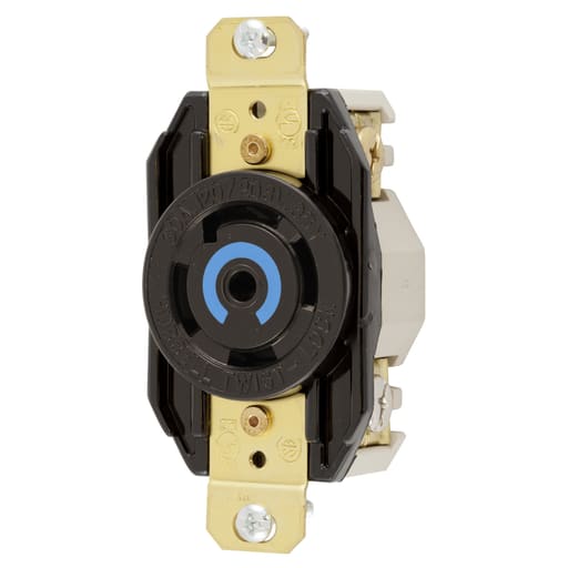 Hubbell Wiring Device - Hubbell HBL2810 30A 3PhY 120/208V AC Twist-Lock Black Single Flush Receptacle