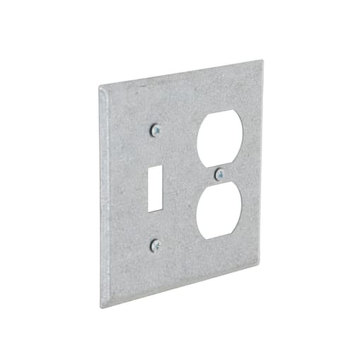 Raco Manufacturing - Raco 872 4" Square Cover, Two Device Wallplate, Duplex/Toggle Switch