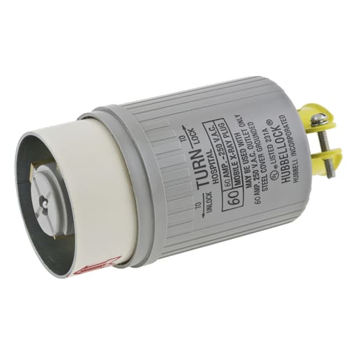 Hubbell Wiring Device - Hubbell HBL25625 MOBILE X-RAY Plug, 2P3W, 60A 250V, EPOXY