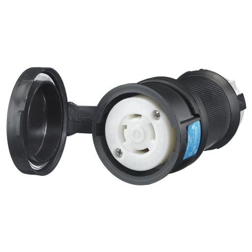 Hubbell Wiring Device - Hubbell HBL2723-SW 30A 3Ph 250V AC Twist-Lock Watertight SAFETY-SHROUD Black VALOX Connector Body