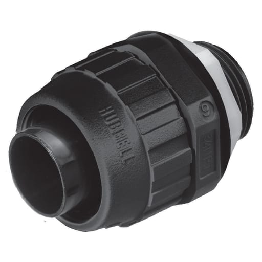 Hubbell Wiring Device - Hubbell P050NBKA 1/2 Inch Black Straight Male Non-Metallic Liquidtight Connector