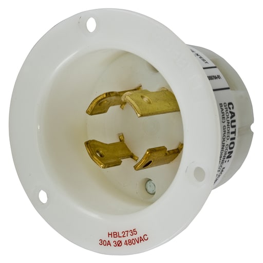 Hubbell Wiring Device - HCI HBL2735 LKG FLG-INLT, 30A 3P 48