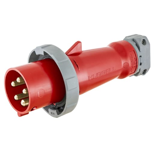 Hubbell Wiring Device - Hubbell HBL560P7W Pin & Sleeve Male Mating Plug, 60A 4P5W, 3øY 277/480V, IP68, IP69K