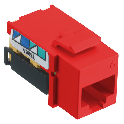 Hubbell Wiring Device - Hubbell NSJ6R JACK, NSJ, CAT6, 8 POS, UNI, A/B, RD
