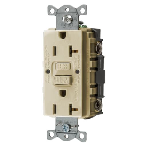 Hubbell Wiring Device - Hubbell GFRST20I 20A 125V Commercial GFCI Receptable, Self-Test - Ivory