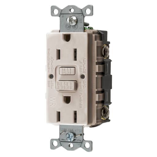 Hubbell Wiring Device - Hubbell GFWRST15LA15A COMM SELF TEST WR GFR LT ALMOND