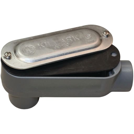 Killark - Killark OLB-2MCG O-Series/Duraloy 5 Series - Malleable Iron Conduit Body With Cover And Gasket - LB Type - Hub Size 3/4" - Volume 7.0 Cubic"es