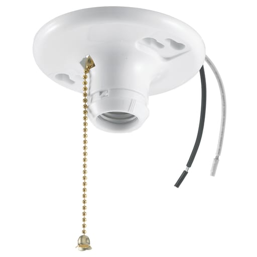 Hubbell Wiring Device - Hubbell Wiring Devices RL8516 250 Volt 660 watt 6 Inch Pigtail Pull Chain Lamp Holder