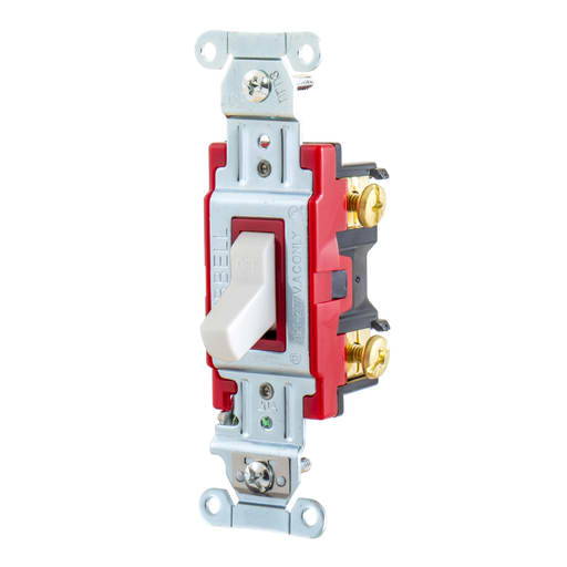 Hubbell Wiring Device - Hubbell 1221W Hubbell-PRO Single Pole Toggle Switch, 20A 120/277V, White