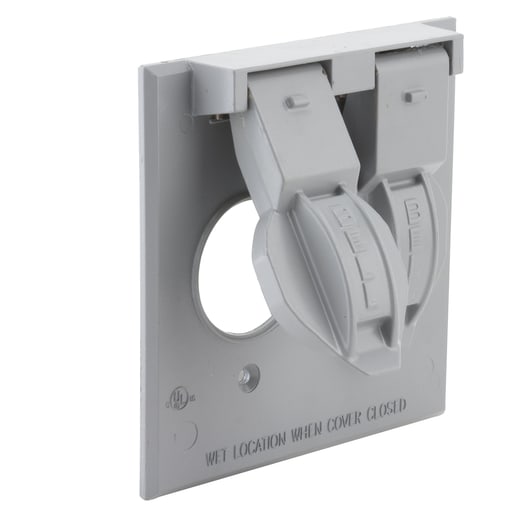 Raco Manufacturing - Raco 5157-0 Two Gang Weatherproof Device Mount Cover, (2) 1.406" Diameter Holes