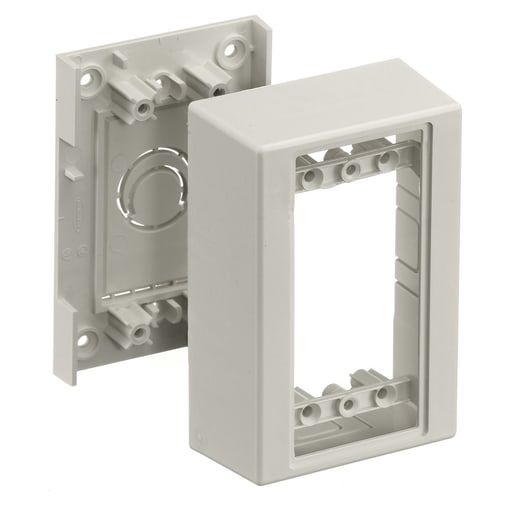 Hubbell Wiring Device - Hubbell PT12DBA 1-Gang 4.9 x 3.25 x 1.91 Inch Office White Raceway Deep Box