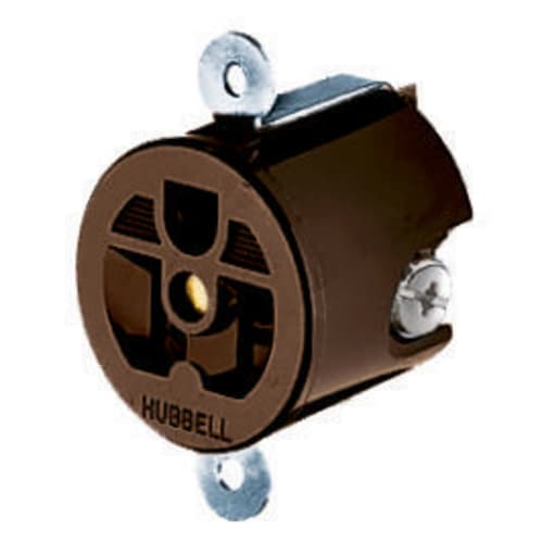 Hubbell Wiring Device - Hubbell HBL5358 20A 125V Single Panel-Mount Receptacle. Heavy Duty Industrial Series - Brown