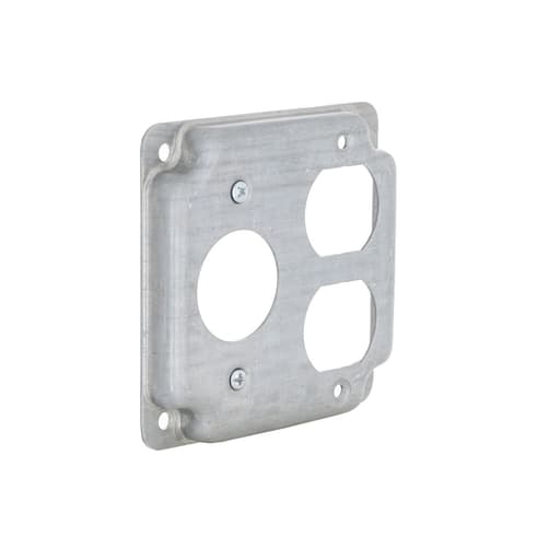 Raco Manufacturing - Raco 806C 4" Square Cover, Exposed Work, Duplex/1.406" dia. Receptacle