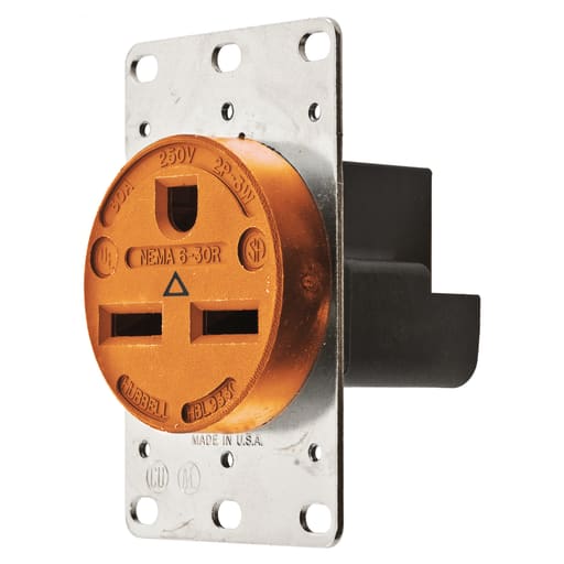 Hubbell Wiring Device - Hubbell IG9330 SGL Receptacle, IG, 30A 250, 6-30R, OR