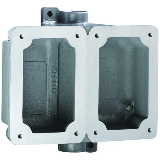 Killark - Killark FXB-11 Aluminum Feed-Thru Double-Gang Splice Box, Factory Sealed, 3/4" Hubs