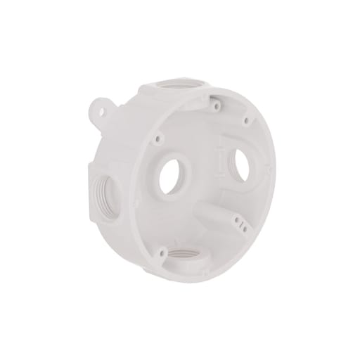 Taymac / Hubbell - Bell PRB57550WH Round Weatherproof Box, Five 1/2 or 3/4 in. Threaded Outlets, White