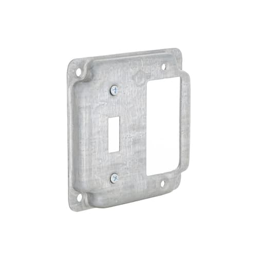 Raco Manufacturing - Raco 814C 4" Square Exposed Work Cover, 1 Toggle & 1 GFCI
