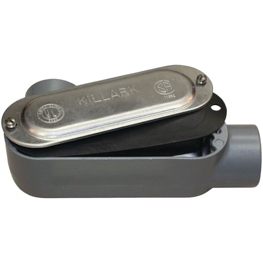 Killark - Killark OLL-1CG O-Series/Duraloy 5 Series - Aluminum Conduit Body With Cover And Gasket- LL Type - Hub Size 1/2" - Volume 4.0 Cubic"es