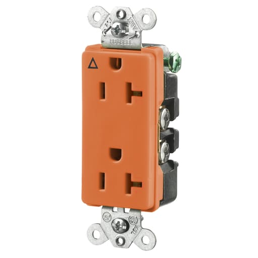 Hubbell Wiring Device - Hubbell IG2162 STYLE DUP Receptacle, IG, 20A 125V, 5-20R, OR