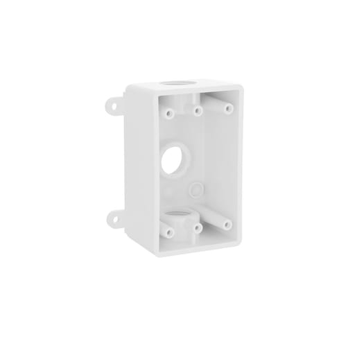 Taymac / Hubbell - Bell PSB37550WH 1-Gang Weatherproof Box, Three 1/2 in or 3/4 in Threaded Outlets, White