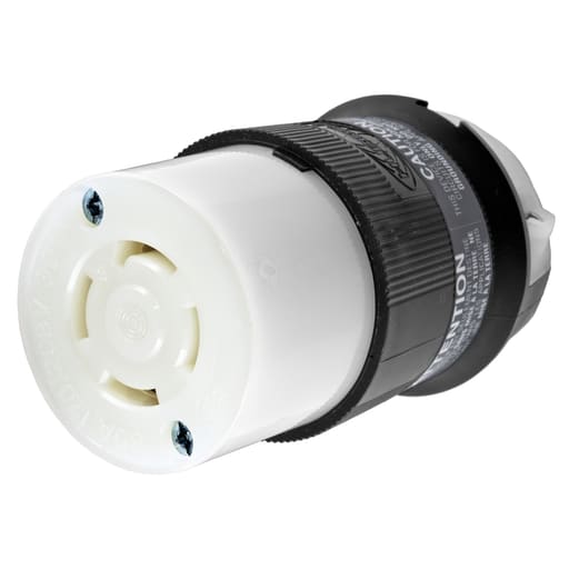 Hubbell Wiring Device - Hubbell HBL3433C 30 Amp 120/208 VAC 3-Phase 4-Pole 4-Wire Non-NEMA Black and White Nylon Locking Connector
