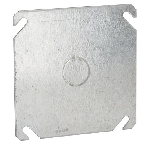 Raco Manufacturing - Raco 753 4" Steel Square Box Cover, Flat 1/2" Knockout in Center