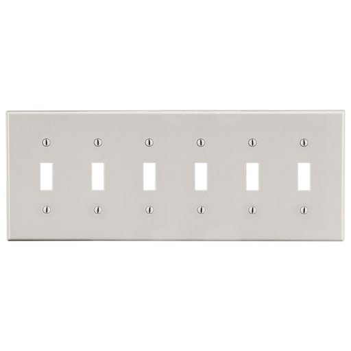 Hubbell Wiring Device - HWDK P6LA WALLPLATE, 6-G, 6) TOG, L