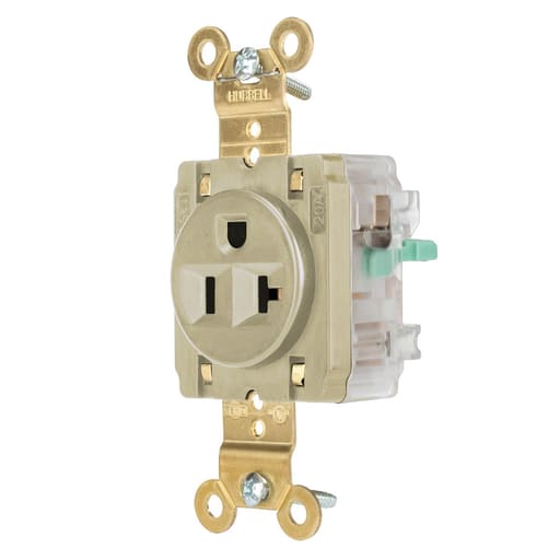Hubbell Wiring Device - HWDK HBL5361STI SGL RCPT, IND, SPRG