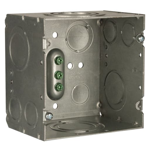 Raco Manufacturing - Raco 260 4-11/16" Square Box, 3-1/4" Deep, 3/4" thru 2" Knockouts, Welded