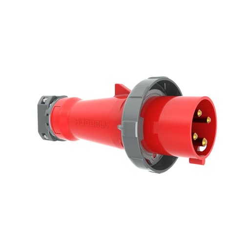 Hubbell Wiring Device - Hubbell HBL460P7W Pin & Sleeve Male Mating Plug, 60A 3P4W, 3ø 480V, IP68, IP69K