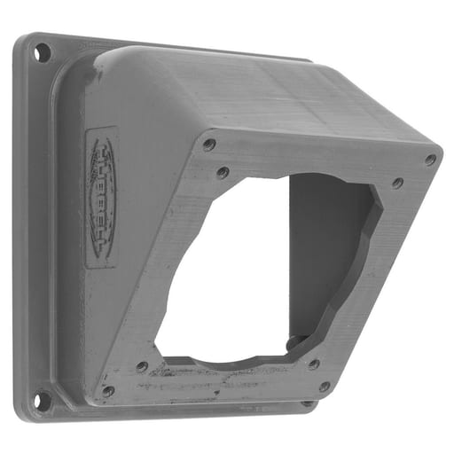 Hubbell Wiring Device - Hubbell AA6010015 Hubbell Wiring Device Kellems, Heavy Duty Products, Insulgrip Pin and Sleeve Device, Industrial Grade, Accessories, 15 Degree Angle Adapter For 60 and 100A Mounting Screws Included, Gray Cast Aluminum