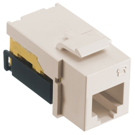 Hubbell Wiring Device - Hubbell Wiring Devices NSJULA 6-Position Light Almond USOC Modular Keystone Jack